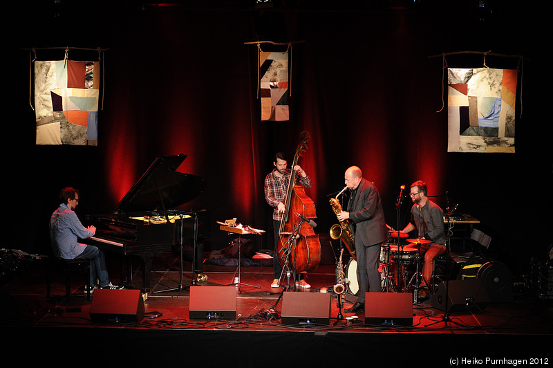 Friday @ Perspectives 2012, Västerås 2012-04-20 - Erik Oscarsson p, Magnus Vikberg dr, Patric Thorman b, Martin Küchen sax @ Perspectives 2012-04-20 - Photo: Heiko Purnhagen 2012