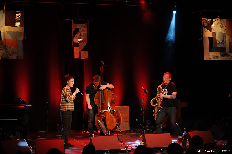 Saturday @ Perspectives 2012, Västerås 2012-04-21 - Stine Janvin Motland voc, Jon Rune Strøm b, Mats Gustafsson sax @ Perspectives 2012-04-21 - Photo: Heiko Purnhagen 2012