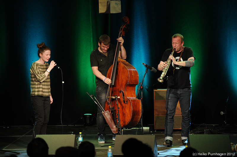 Saturday @ Perspectives 2012, Västerås 2012-04-21 - Stine Janvin Motland voc, Jon Rune Strøm b, Mats Gustafsson sax @ Perspectives 2012-04-21 - Photo: Heiko Purnhagen 2012