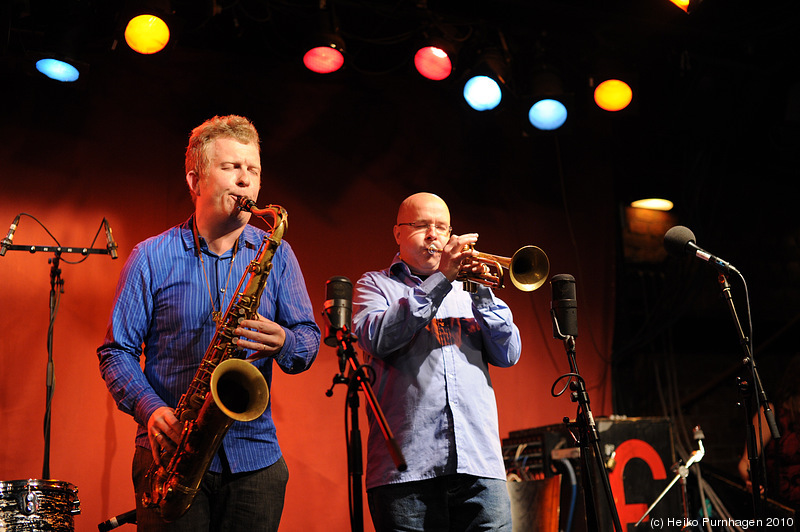 Swedish Jazz Celebration 2010 @ Fasching, Stockholm 2010-04-15 - prize award ceremony: Fredrik Ljungqvist sax, Magnus Broo trp - Photo: Heiko Purnhagen 2010