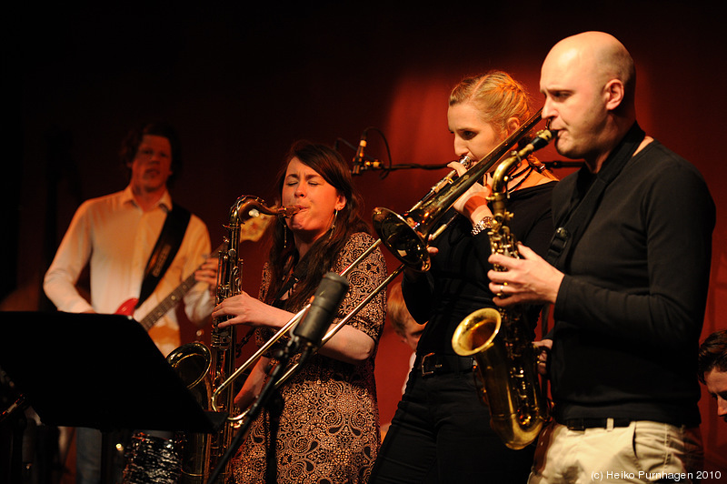 Swedish Jazz Celebration 2010 @ Fasching, Stockholm 2010-04-15 - <a href=http://www.myspace.com/lekverk>Lekverk</a>: Adam Forkelid p, Putte Johander b, Jon Fält dr & friends - Photo: Heiko Purnhagen 2010