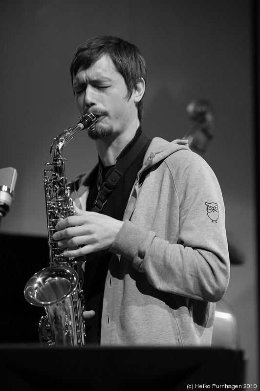 Swedish Jazz Celebration 2010 @ Konserthuset, Stockholm 2010-04-17 - Je Suis! (Niklas Barnö trp, Mats Äleklint trb, Marcelo Gabard Pazos sax, Alexander Zethson p, Joel Grip b, Magnus Vikberg dr) - Photo: Heiko Purnhagen 2010